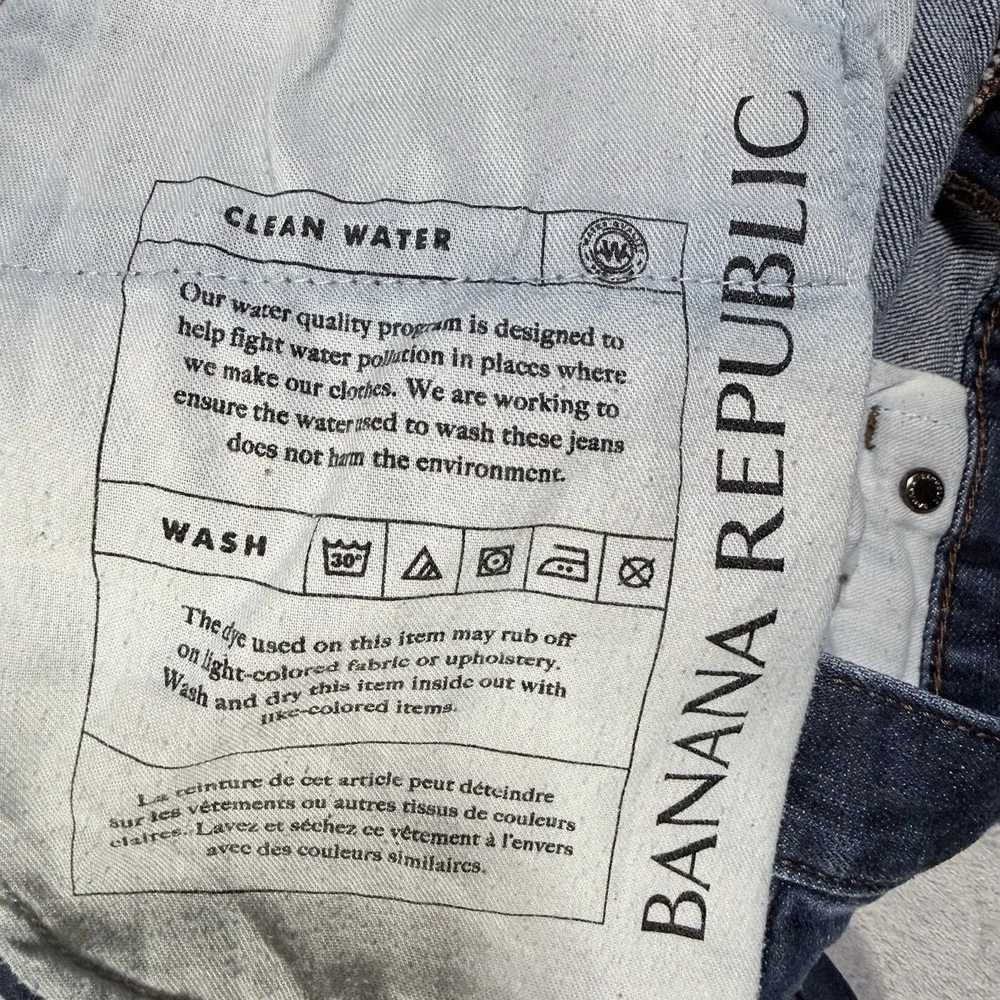 Banana Republic Mens Slim Fit Jeans 29x30 Dark Wash Blue Stretch Denim Pants